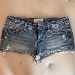 Aeropostale Distressed Blue Jean Shorts